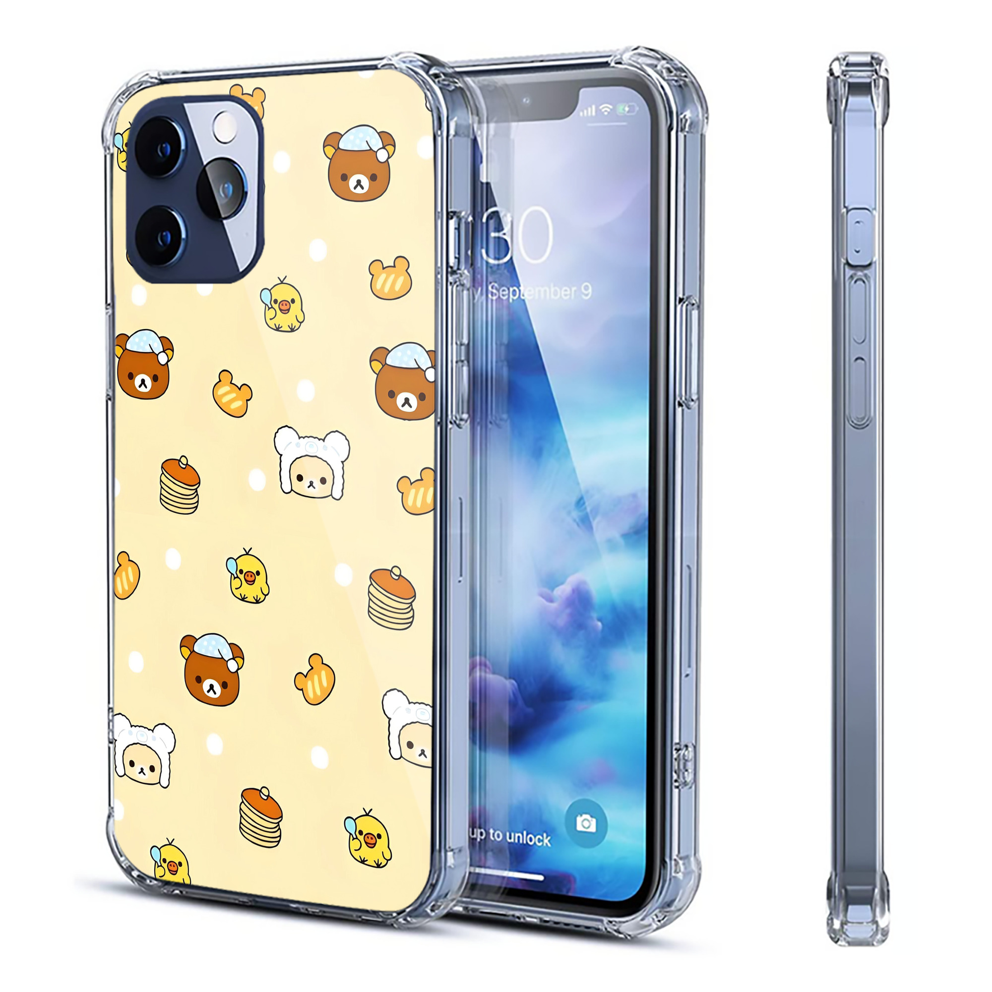 （画像用） リラックマ リラックマ キイロイトリ Rilakkuma Korilakkuma Kiiroitori 【iPhone 12シリーズ対応】透明スマホケース（クリアソフトケース）